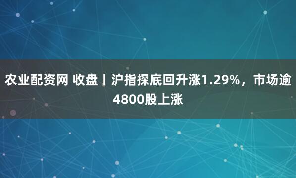 農(nóng)業(yè)配資網(wǎng) 收盤丨滬指探底回升漲1.29%，市場逾4800股上漲
